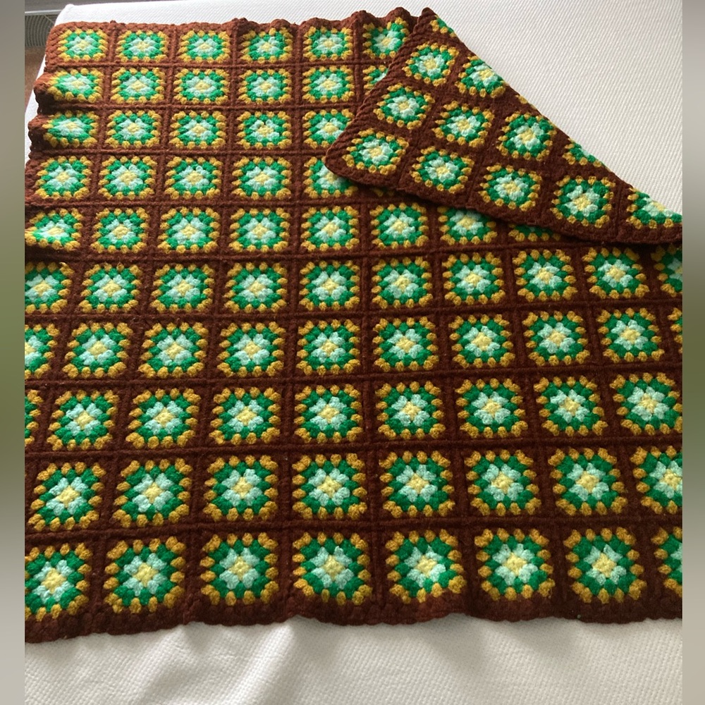 Small crocheted afghan throw